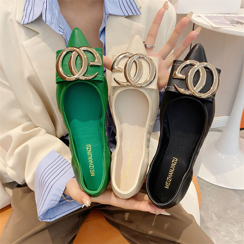 Elegant Pointed-toe Flat Shoes For Women Comfortable Soft-sole Pump_voghion.com