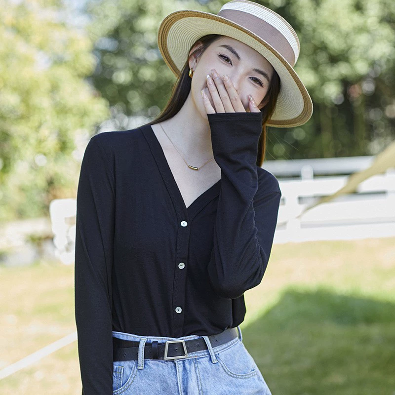 Cardigan, summer thin jacket, long-sleeve, sun protection