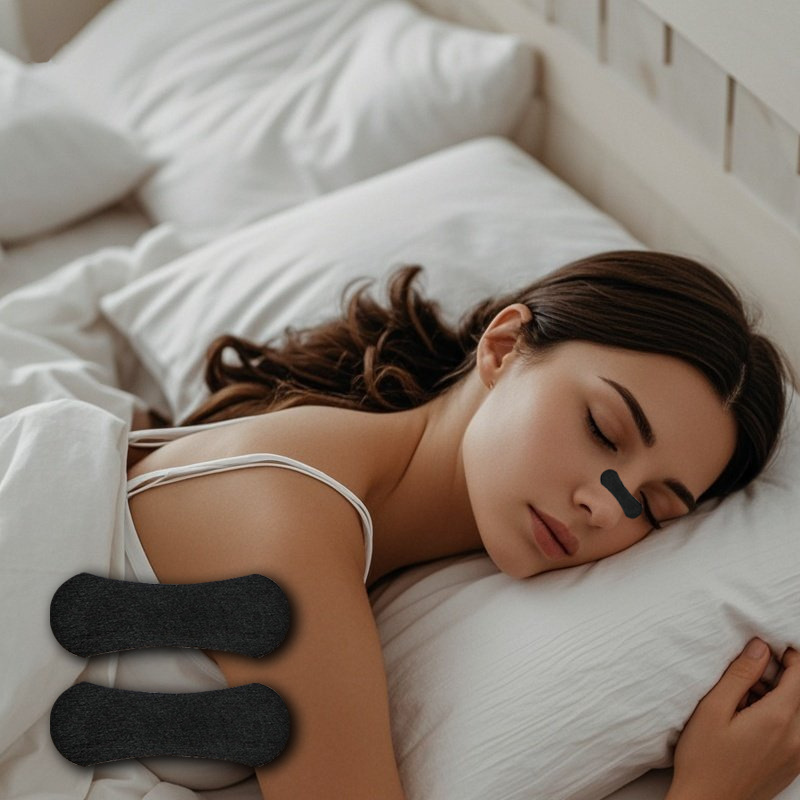 通気鼻パッチ黒い睡眠いびき防止不織布呼吸いびき物理的拡張緩和鼻詰まりパッチクロスボーダー|undefined
