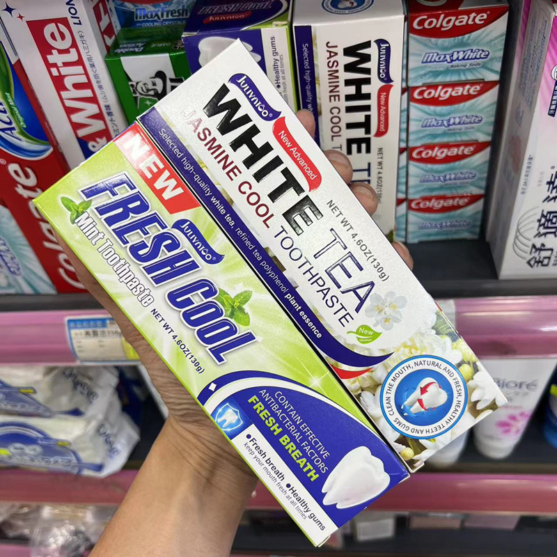 香港ジュリアトゥ ジャスミン ホワイト ティー歯磨き粉 リフレッシュミント 130g 香港卸売 フレッシュブレスで黄ばみを除去|undefined