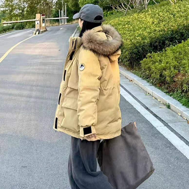 Down Jacket Women's Mid-Length 2025 New Winter Thickeneded Parka Couple Work Jacket Jacket Men's Outdoor