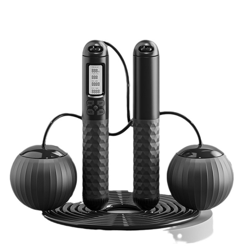 Nueva cuerda de saltar de conteo electrónico inteligente multifuncional de doble uso sin cuerda bola grande que soporta peso que reduce la grasa de la aptitud cuerda de saltar de alambre de acero