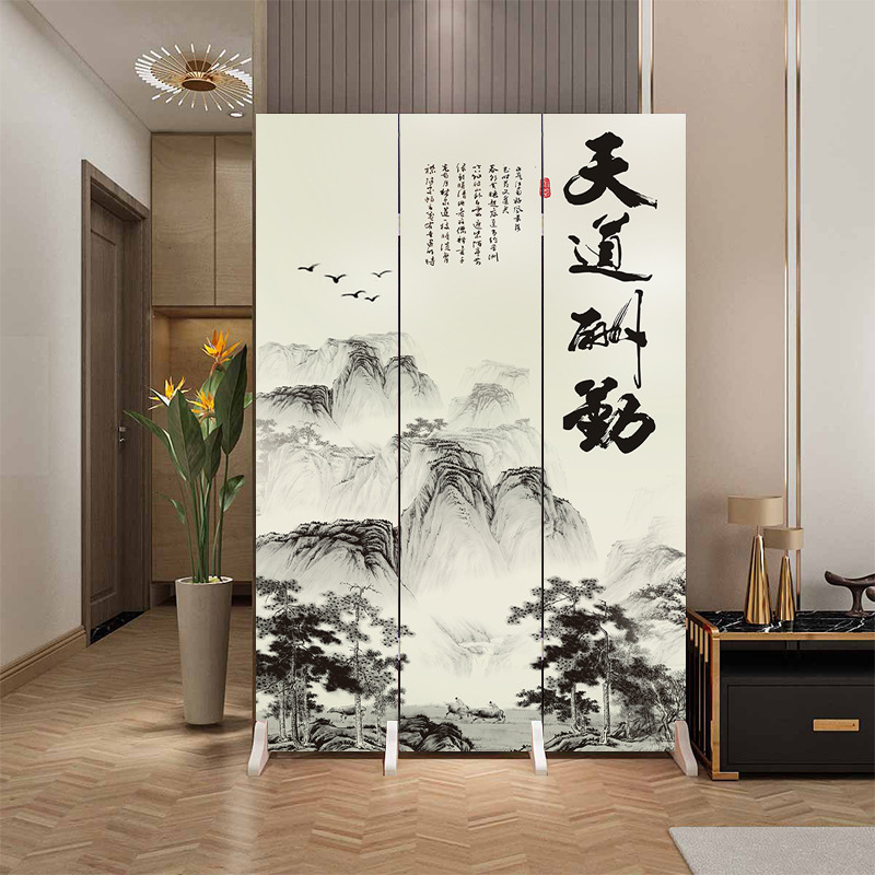 Fábrica directa de entrada doméstica china en la puerta frente a la partición de la sala de estar de la oficina del dormitorio cubierta plegable móvil