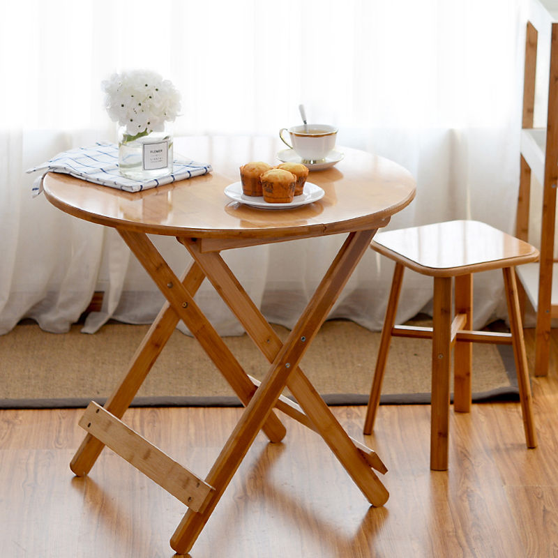 家用楠竹小户型饭桌实木方桌正方形折叠桌便携小桌子简易折叠餐桌