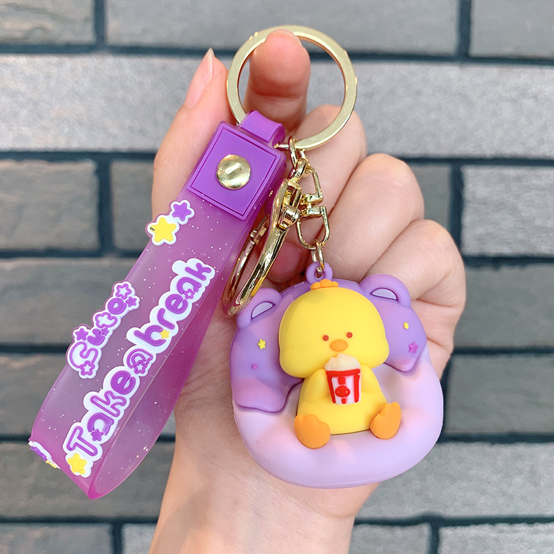 Sofá pequeño animal llavero Panda muñeca colgante bolsa de coche colgante pequeño regalo llavero oveja Silicona