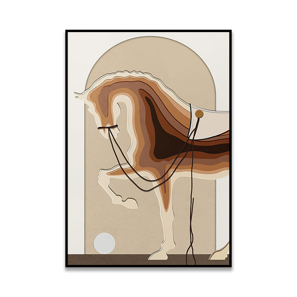 Brno hueco pintura luz lujo pasillo pintura decorativa pared abstracta caballo sala de estar de alta gama vertical real pintura