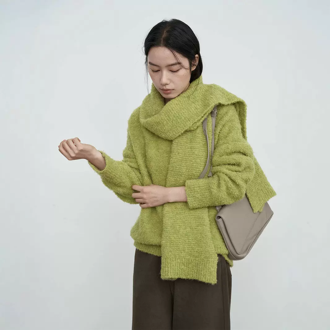 爱与南希十三行冬季韩系圆领圈圈纱氛围慵懒感两件套毛衣女41409