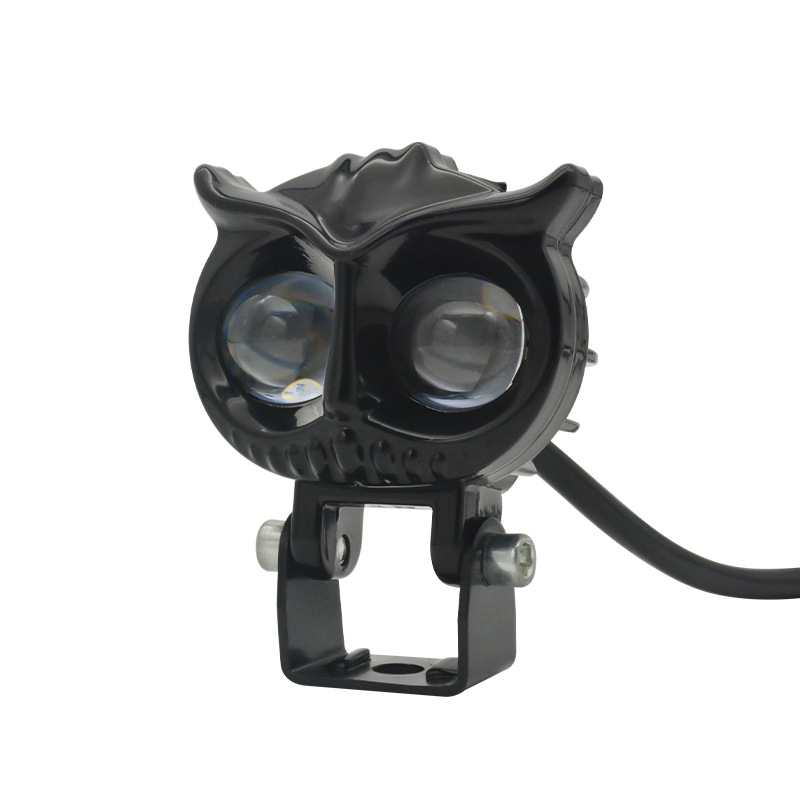 Motocicleta led proyector coche eléctrico faro modificado LED lámpara impermeable de doble color búho pequeña pistola de acero