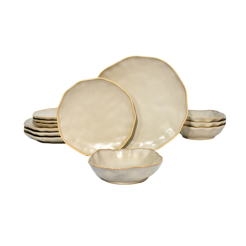 Tazos de cerámica, utensilios y palillos de alto valor de apariencia, cubiertos frescos pequeños, set simple de platos japoneses