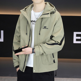 2025 New Hooded Jacket Men's Jacket Jacket Men's Youth and Middle-Aged Men's Spring