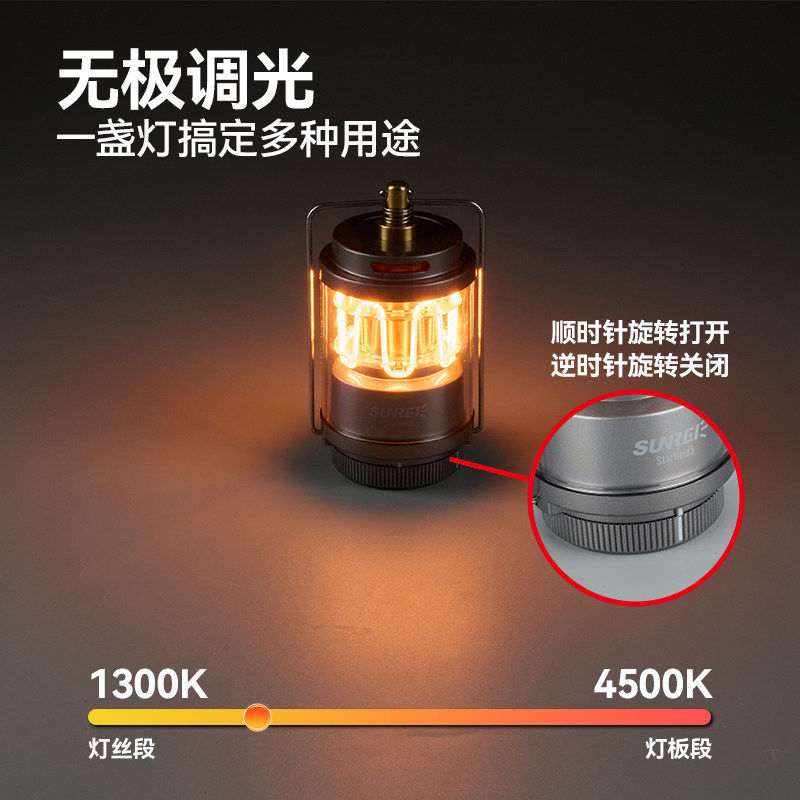 Shanlishi Hoshino 5 Portable Camping Rechargeable Outdoor Lighting Tent Lamp with Ultra-Long Battery Life, Hanging Lamp, Emergency Camping Light
