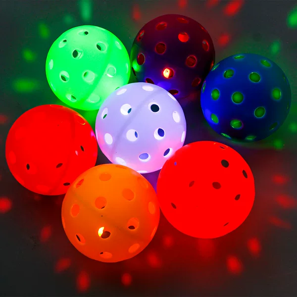 New 74mm Luminous Led Pickleball 40-Hole Luminous Pickleball Te Digital Luminous Cut Out Hole Ball in Stock
