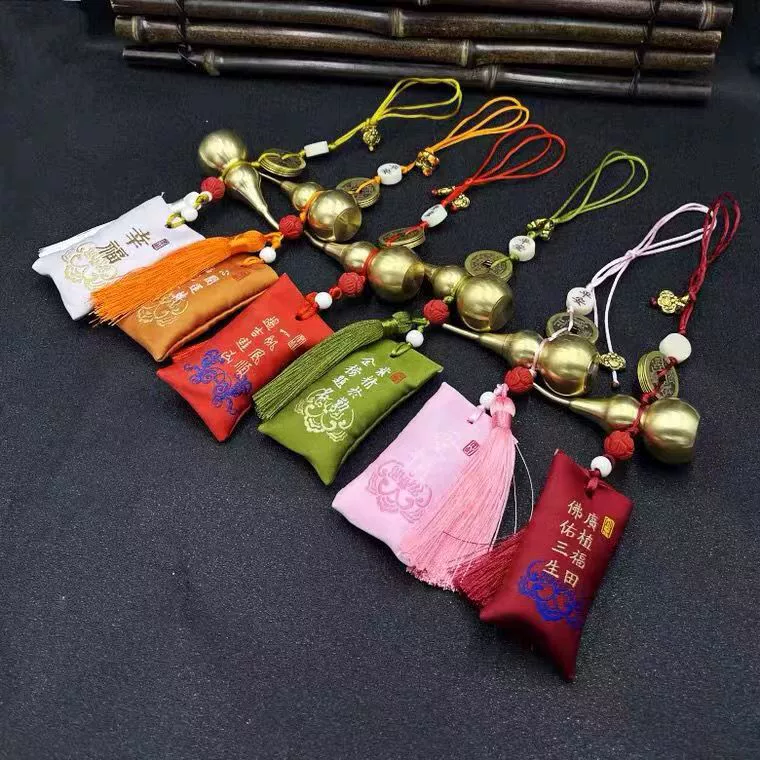 Фабрика прямые поставки латуни Большая тыква пять императора деньги Саше киноварь кулон Саше антикварные деньги безопасный автомобиль кулон