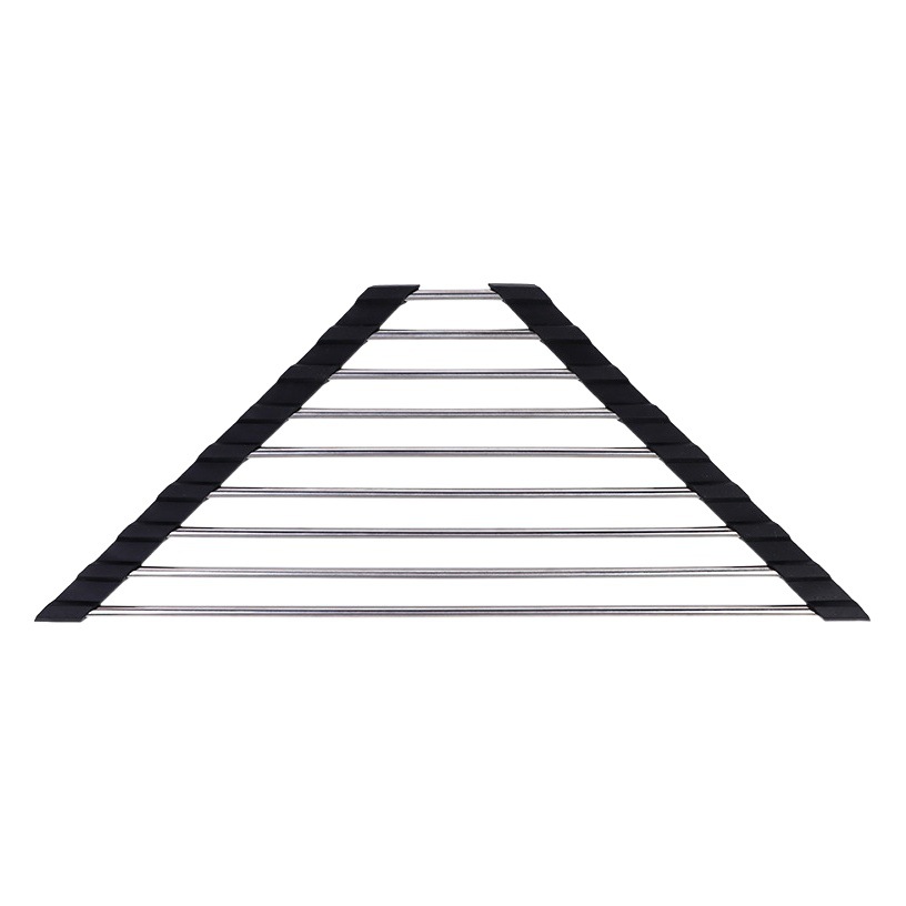 Fregadero de la cocina estante de drenaje fregadero plegable estante del filtro de agua estante de tazón triángulo estante de almacenamiento de acero inoxidable