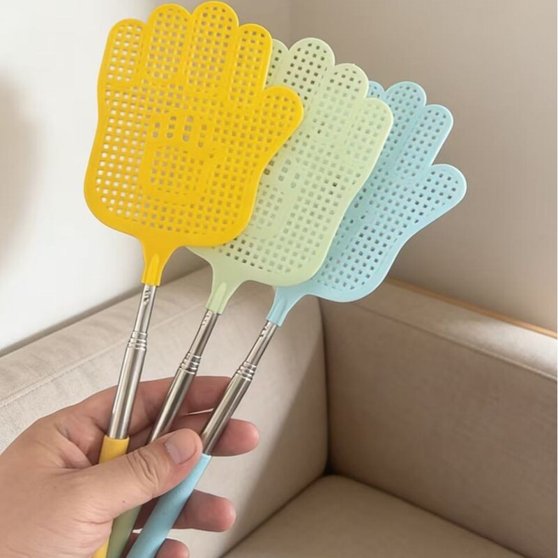 Telescopic Fly Swatter for Home Use, Made of Plastic and Stainless Steel, Manual Thickened Mosquito Swatter, Extended Mosquito-Killing Tool Telescopic Fly Swatter for Home Use, Made of Plastic and Stainless Steel, Manual Thickened Mosquito Swatter, Extended Mosquito-Killing Tool