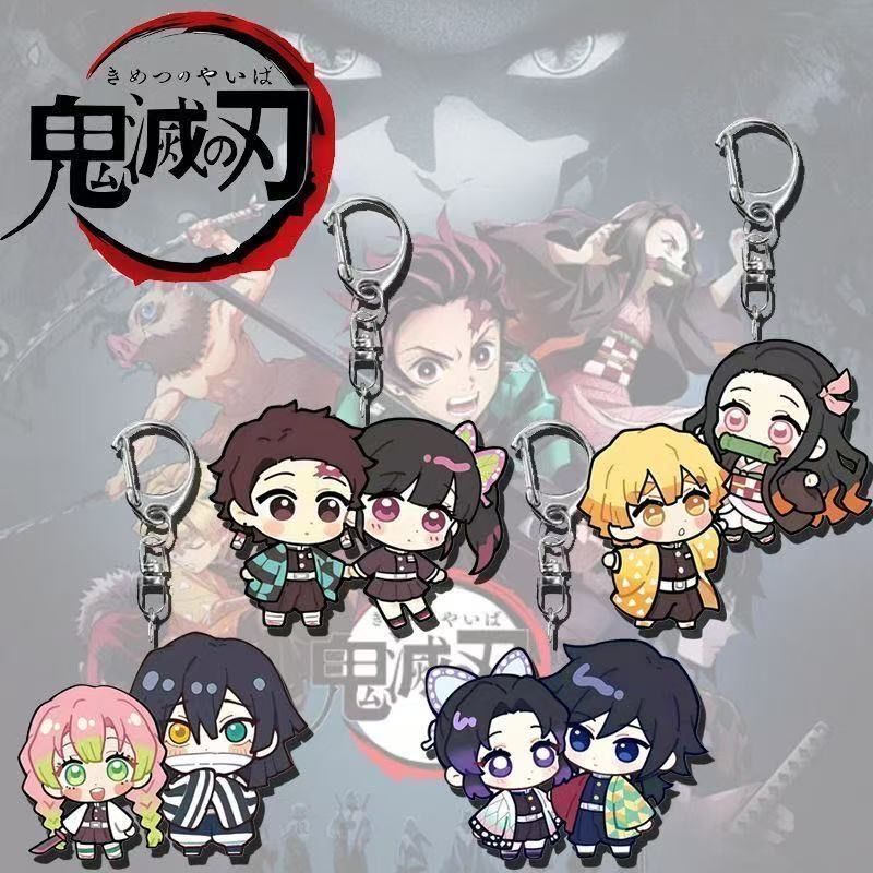 Demon Slayer: Kimetsu No Yaiba Peripheral Acrylic Keychain, High-Looking and Cute Cp Style Student Schoolbag Jewelry Gift for Friends
