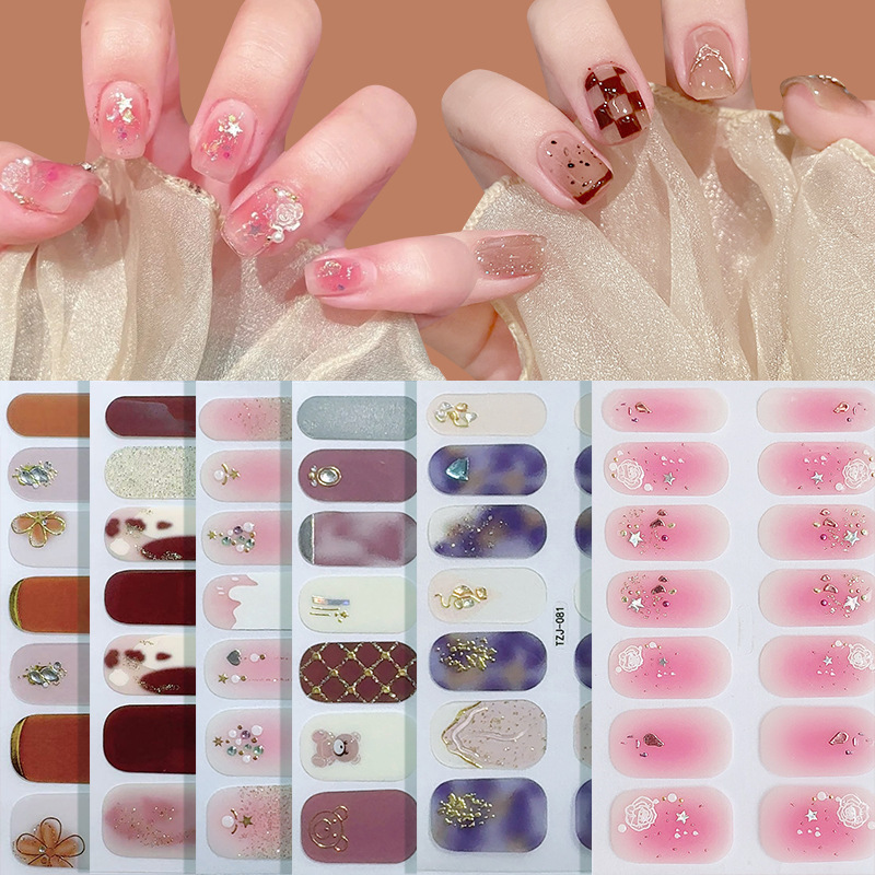 5D Stereo High-Quality Soft Film Paper No-Bake Nail Stickers Gradient Nail Polish Film Nail Art Stickers Wearable Nails 5D Stereo High-Quality Soft Film Paper No-Bake Nail Stickers Gradient Nail Polish Film Nail Art Stickers Wearable Nails
