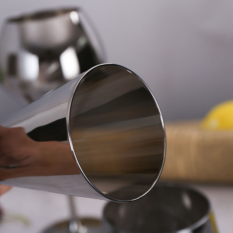 Tazas de vidrio de cristal chapeadas negras de alto pie tazas de vino gris de humo tazas de vino europeas tazas de champán de banquete occidental