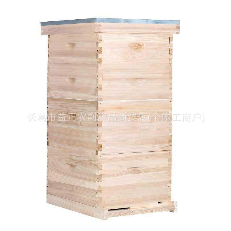 10-Frame 4-Layer Complete Wooden Langstroth Bee Hive Kit Includes 2 Deep Hives and 2 Super Hives