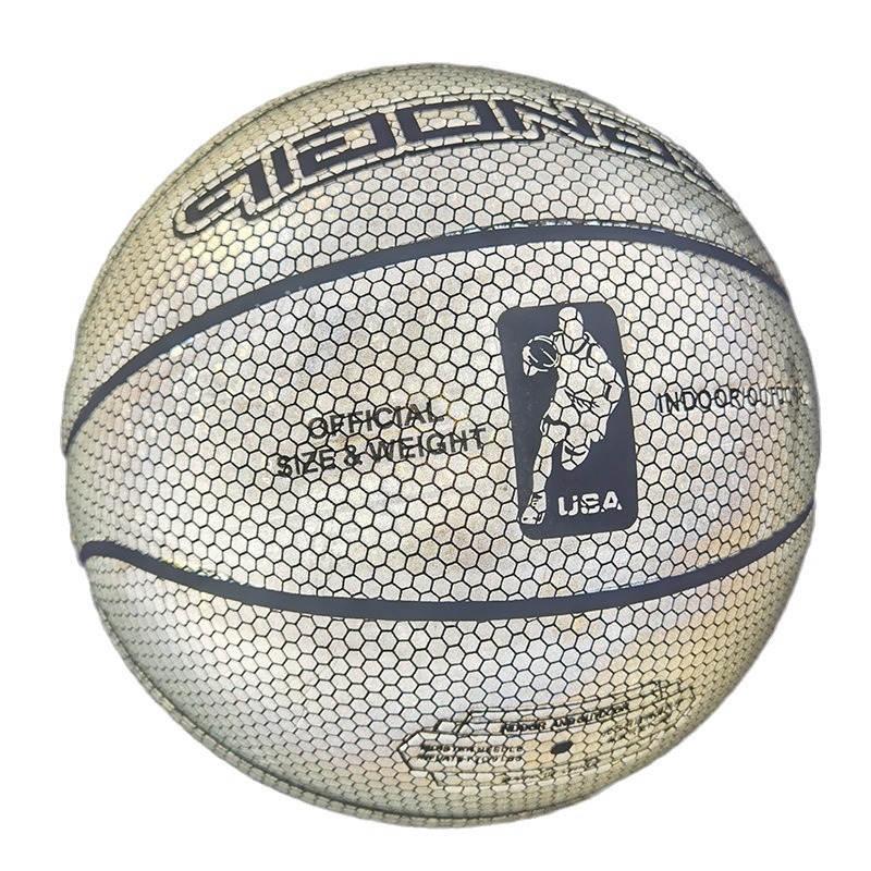 Tiktok mismo estilo baloncesto luminoso baloncesto fluorescente Luna luminosa Arco Iris N ° 7 Internet celebridad fresco blanco baloncesto reflectante