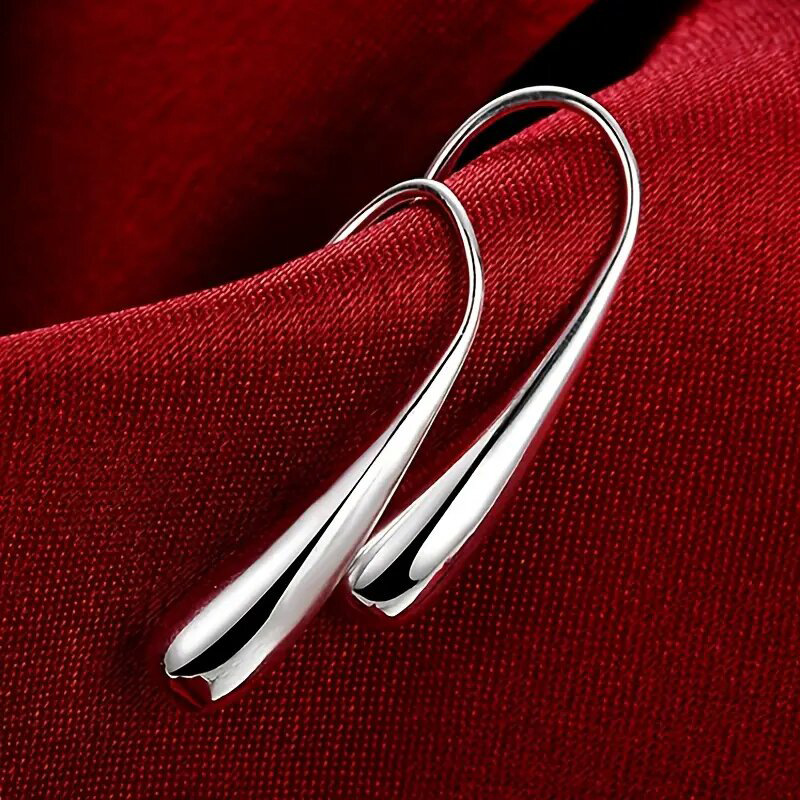 8g Weight Copper Ear Needle Material Earrings Classification 1 Pair Quantity Travel, Street, Shopping Occasion Copper Material U Shape, Water Droplets Pattern Women's Gender Plating Design Basic, Streetwear, Cool Style Style 1 Pair Basic Streetwear Cool Style U Shape Water Droplets Plating Copper Earrings 2