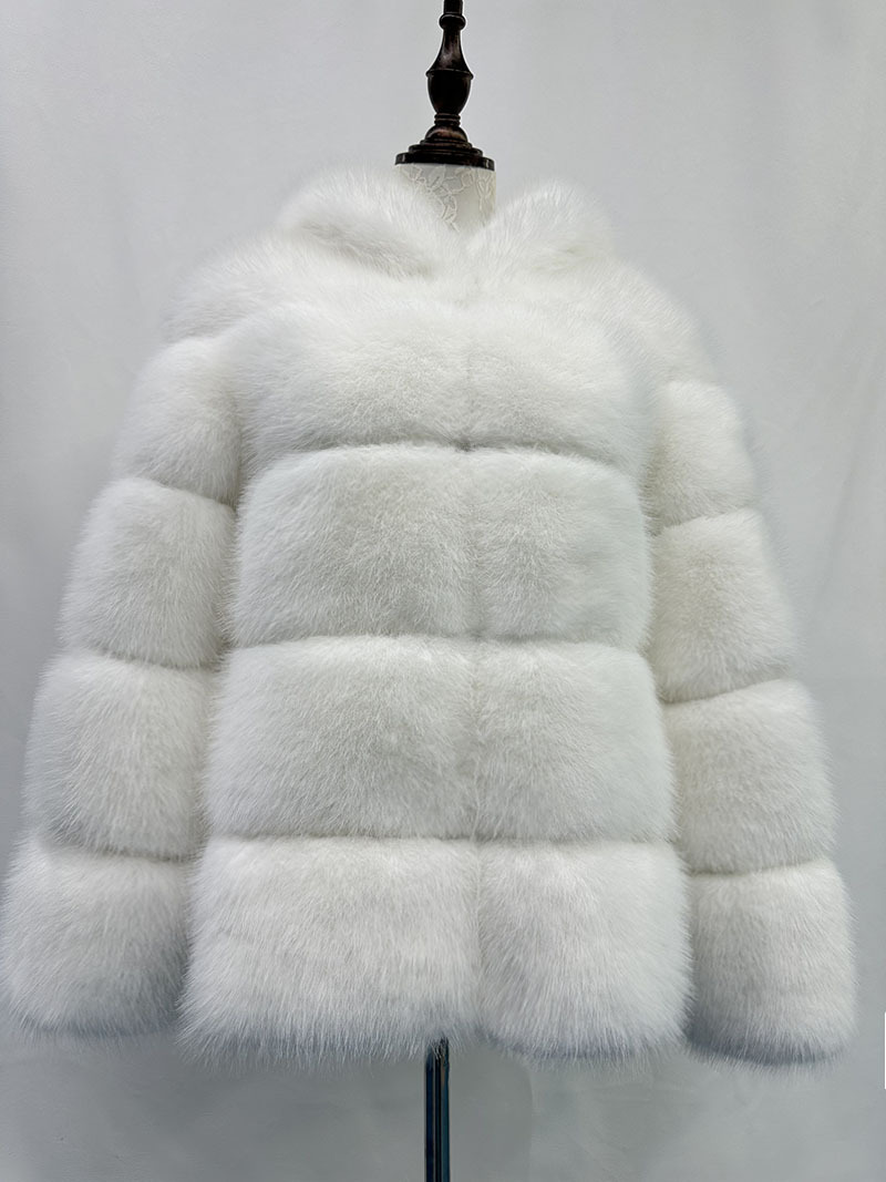 Ropa de mujer Venta caliente de piel Otoño e invierno nuevo abrigo de piel de zorro abrigo con capucha de empalme cálido informal para mujer_voghion.com