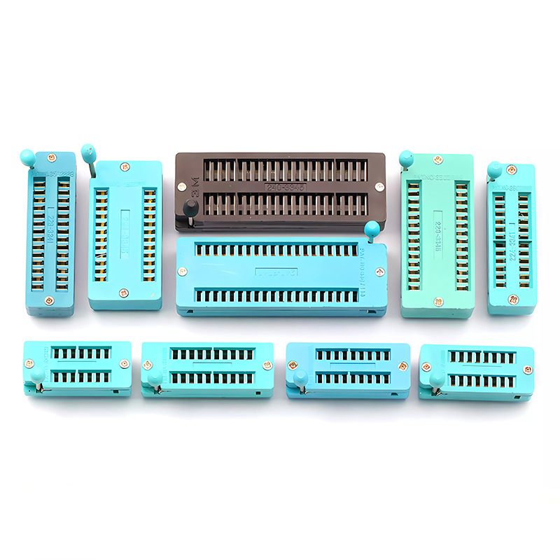 IC锁紧座活动插座单片机芯片测试底座宽窄体14/16/18/20/24/40P