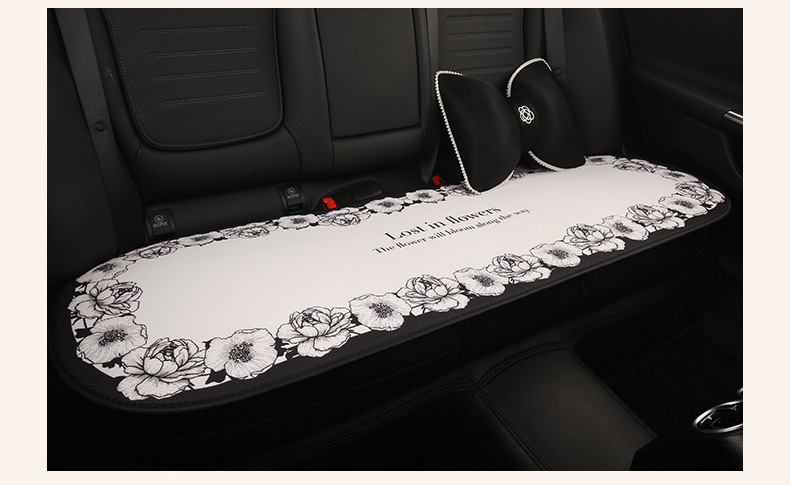2025 New Camellia Car Seat Cushion Summer Single Piece Light Luxury Seat Cushion Four Seasons Universal Car Seat Cover for Women
