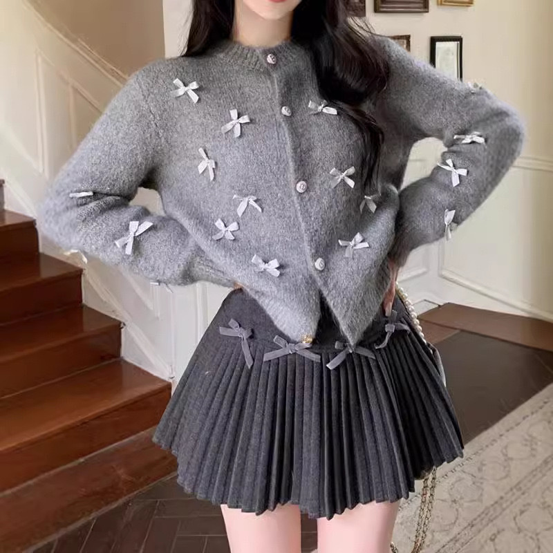 Cárdigan de punto de otoño para mujer, diseño de lujo pesado estilo francés, suave y holgado