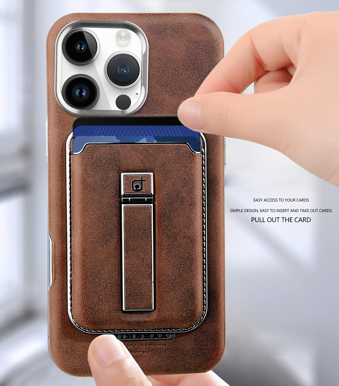 Ốp lưng da từ tính cao cấp có khe đựng thẻ cho iPhone 16/17 Pro Max — Mẫu thẻ hút từ tính [màu nâu thanh lịch], Mẫu thẻ hút từ tính [Moka nâu], Mẫu thẻ hút từ tính [đen quý phái], Mẫu thẻ hút từ tính [màu đỏ] chi tiết 1