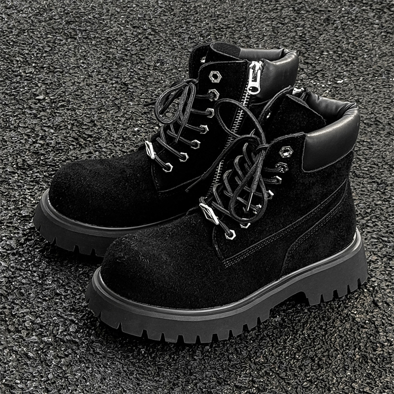 Men's Martin Fashion Height-Increasing British Style High-Top Motorcycle Workwear American Casual Ankle Boots 2025 Fall/Winter New Arrivals_voghion.com
