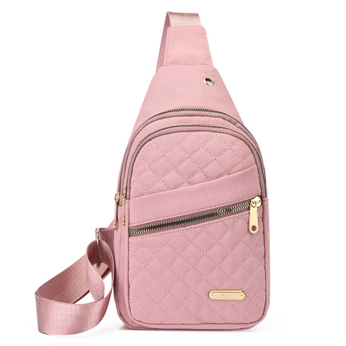 Korean Style Minimalist Women's Chest Bag, New Multi-layer Embroidered Thread Large Capacity Chest Backpack for Girls Outdoor Casual Crossbody Bag
