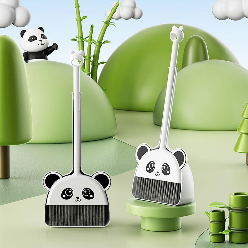 Kindergarten Cute Panda Children's Broom suit Cleaning Tools Baby Sweeping Toy Dustpan Mini Small Broom