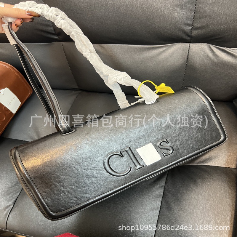 Clos ModBow Bowling Bag Large Vegetable-Tanned Top Grain Cowhide Shoulder Bag High Capacity Baguette Underarm Bag - Thumbnail 7
