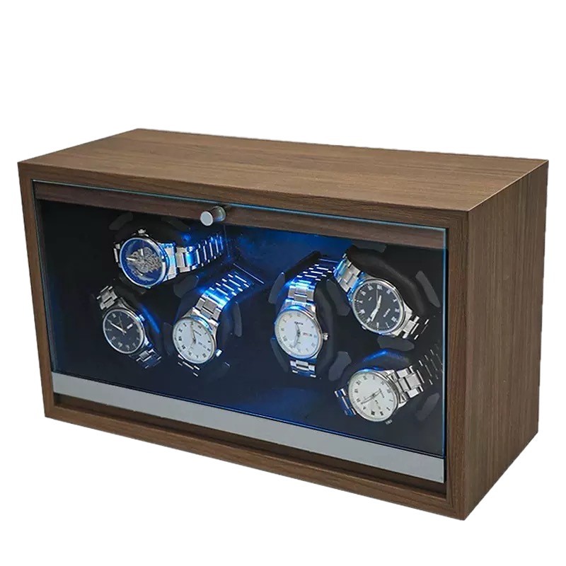 Madera con patrón de nogal negro, 6 metros, agitador automático, 2 juegos, 3 metros, caja de reloj mecánica eléctrica con estampado de carbono