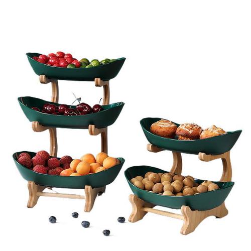 Nordic multi-layer solid wood fruit plate, home restaurant dining table, living room coffee table, snack plate, fruit basket, light luxury presentation