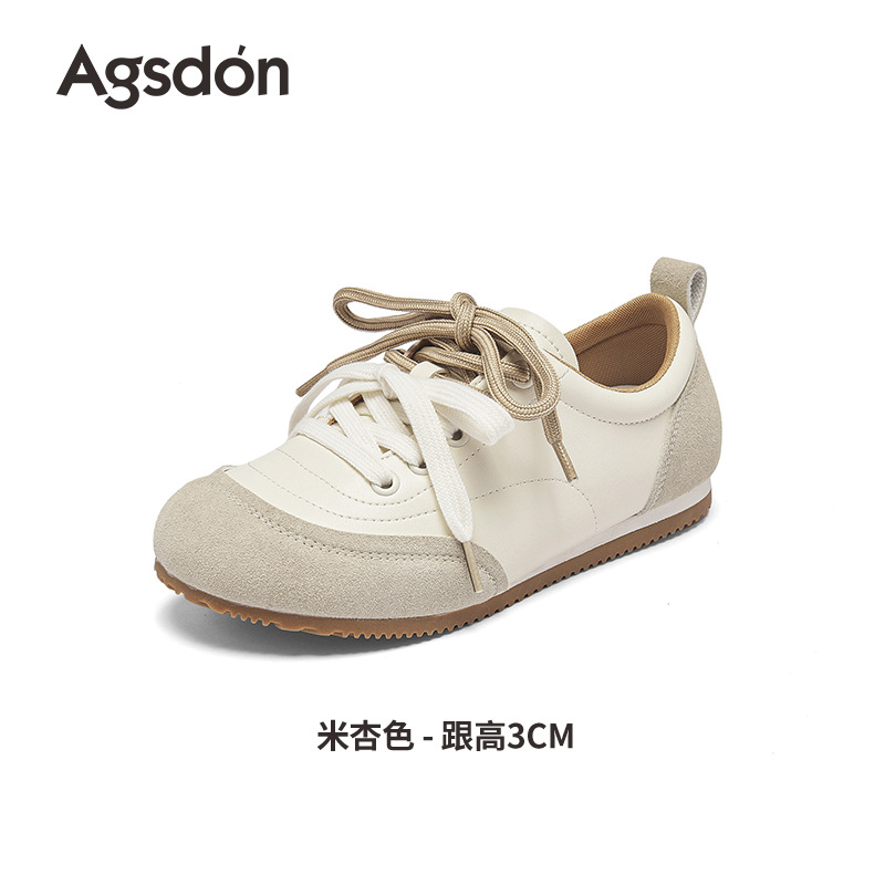 Augustion Ballet alemán zapatos de entrenamiento femenino 2025 nuevo estilo verano estilo universitario zapatos casuales planos zapatos deportivos blancos