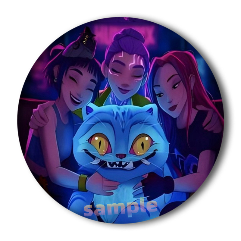 新款Kpop猎魔女团徽章卡通周边吧唧 马口铁胸章挂件|undefined