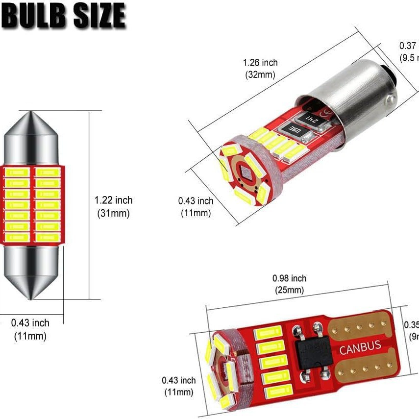 Transfronterizos de automóviles 17PCS conjunto de lámparas de tablero de automóviles BA9S 31MM T10 lámpara LED de automóviles