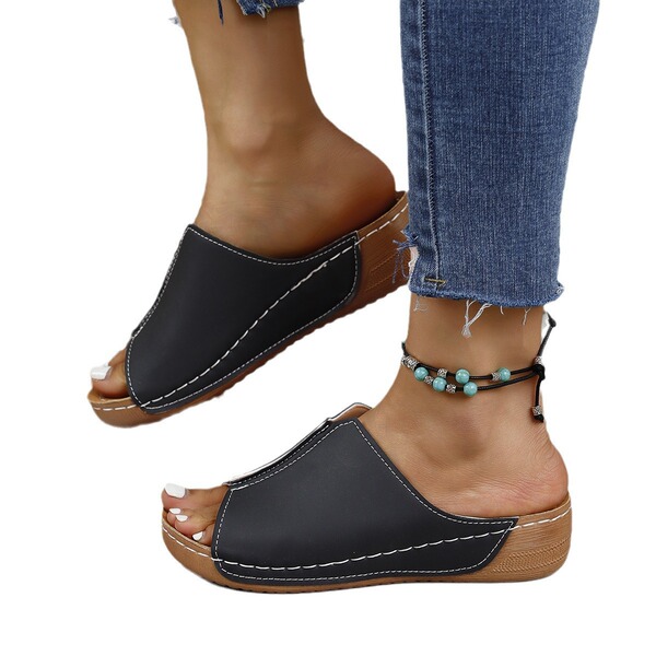 comfortable slippers wedge heel