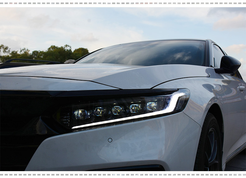 Dragon King Tenth Generation Accord Headlight Assembly Modified Led Crystal Matrix Lens Running Light Sequential Turn Signal