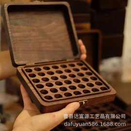 木质精油盒翻盖式香薰瓶精油收纳盒分格口红香水小样展示盒精油盒