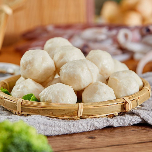 Gold Daxiu Squid Ball Hot Pot Frozen Chaoshan Fish Balls Huazhi Ball Shantou Manufacturer Ink Ball Hot Pot Ball Food Material