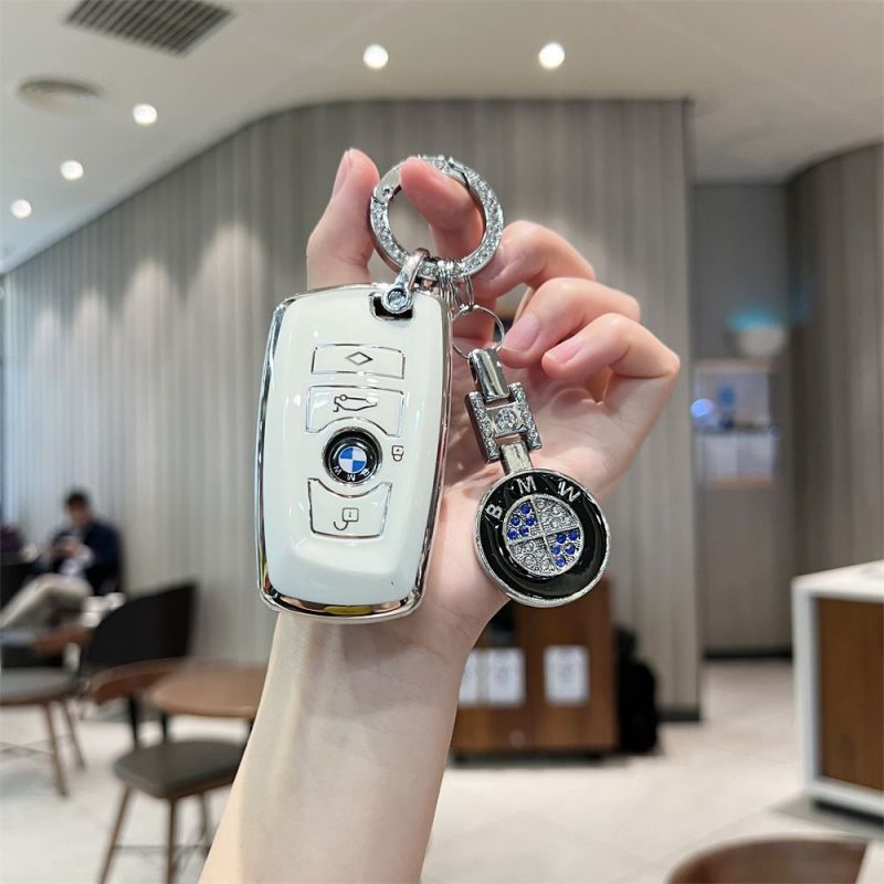 B 화이트 드릴 링 양면 자동차 로고