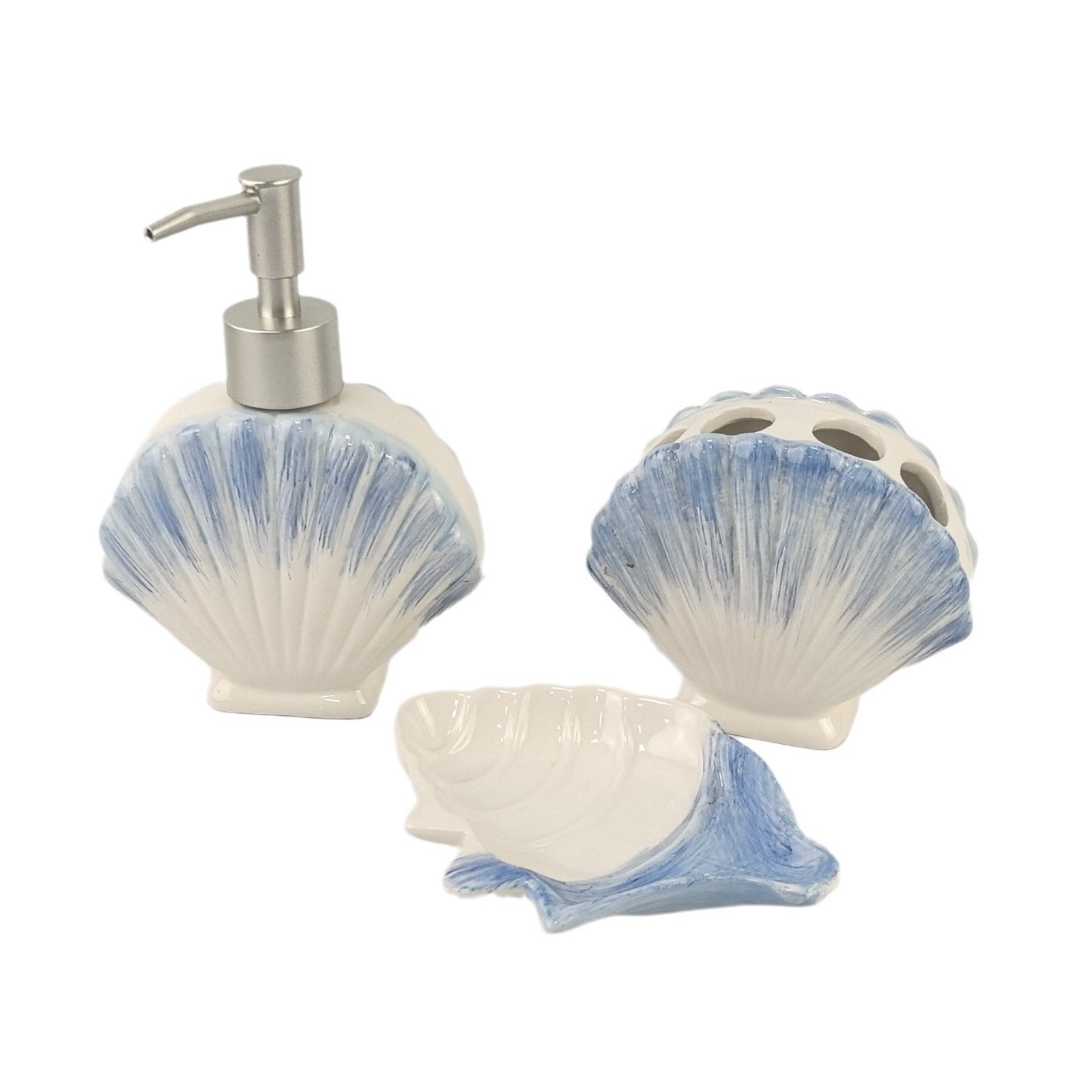 Nordic Ocean Series Shell Sanitary Ware 3D Set de cuatro piezas Suministros de baño Taza de lavado de alto valor Simple