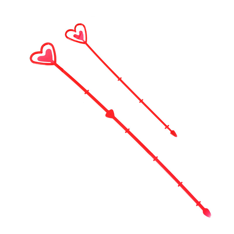 Fábrica en stock al por mayor material de embalaje de la flor tarjeta de plástico palo pollo corazón palo tarjeta de plástico Tarjeta de clip de plástico flor palo