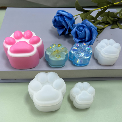 Fat Yaya diy mini cat claw storage box glue mold medium cute table decoration cat claw silicone mold