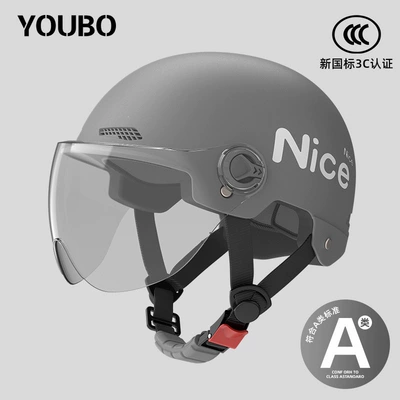 Helmet, Unisex for All Seasons, Motosiklet dəbilqələri - one-size-fits-all-new-national-standard-3c-starry-sky-gray-free-anti-fog-short-mirror-reflective-stripe-decal-nice