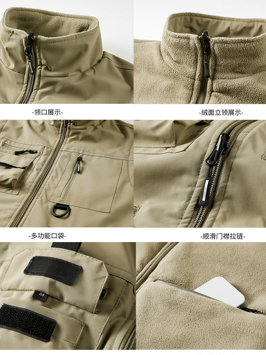Chaleco de lana impermeable al aire libre abrazadera de caballo transfronteriza fuera de invierno fotografía de pesca multi-bolsillo chaleco de herramienta hombre personalizado