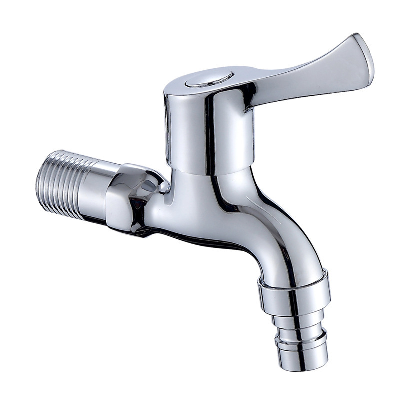 Cobre engrosada lavadora grifo doble abierto uno en dos 4 puntos a prueba de fugas de agua parada de la boquilla balcón rápido abierto automático image 7